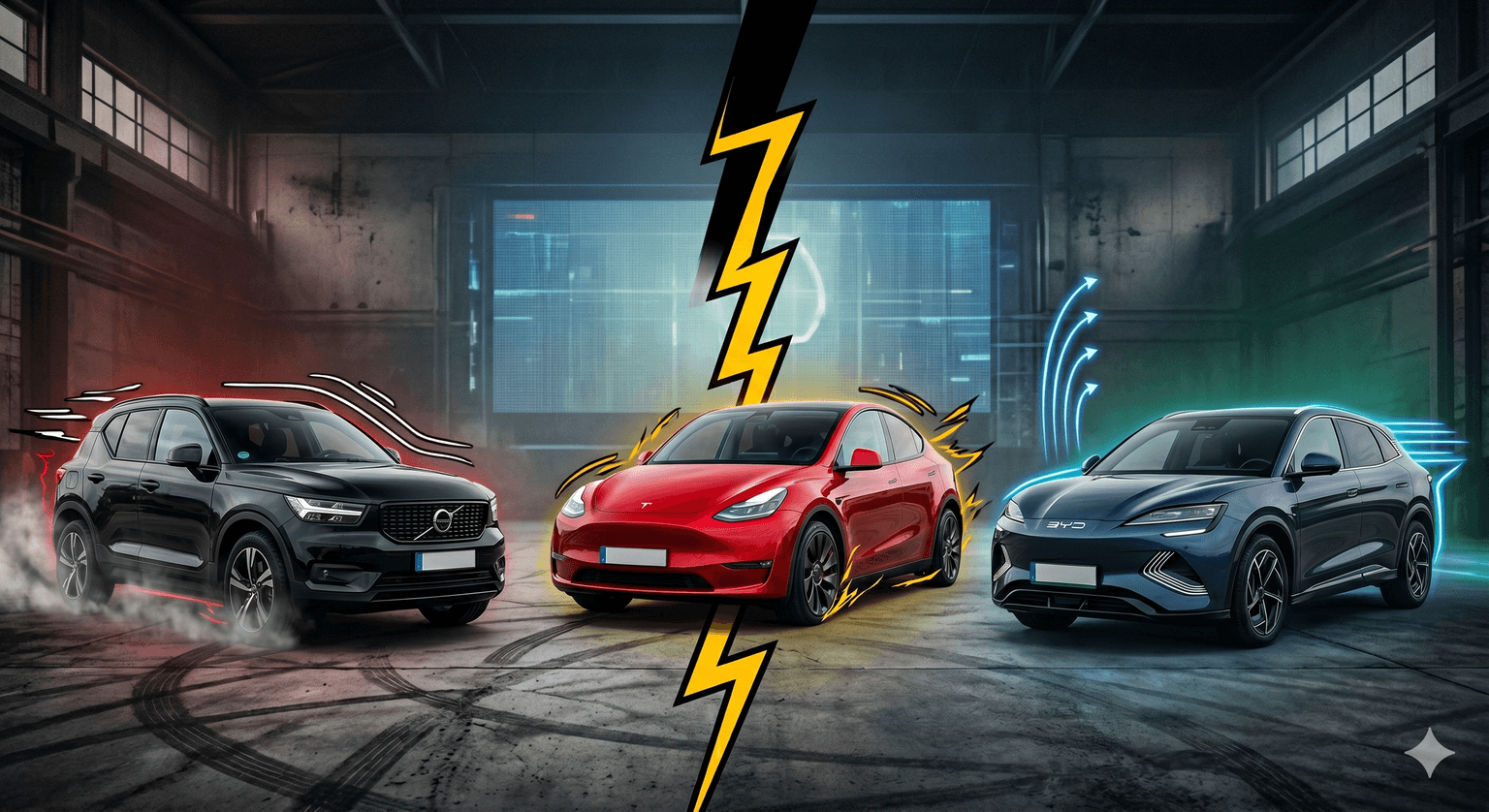 Comparatif SUV : BYD Sealion 5 DM-i vs Tesla Model Y vs Volvo XC40 PHEV